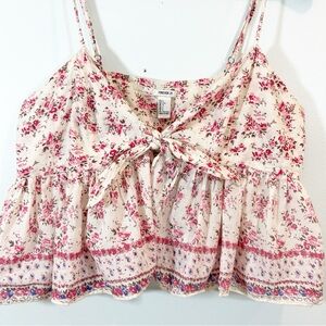 Forever 21 | Pink Cream Tie Front Crop Camisole
